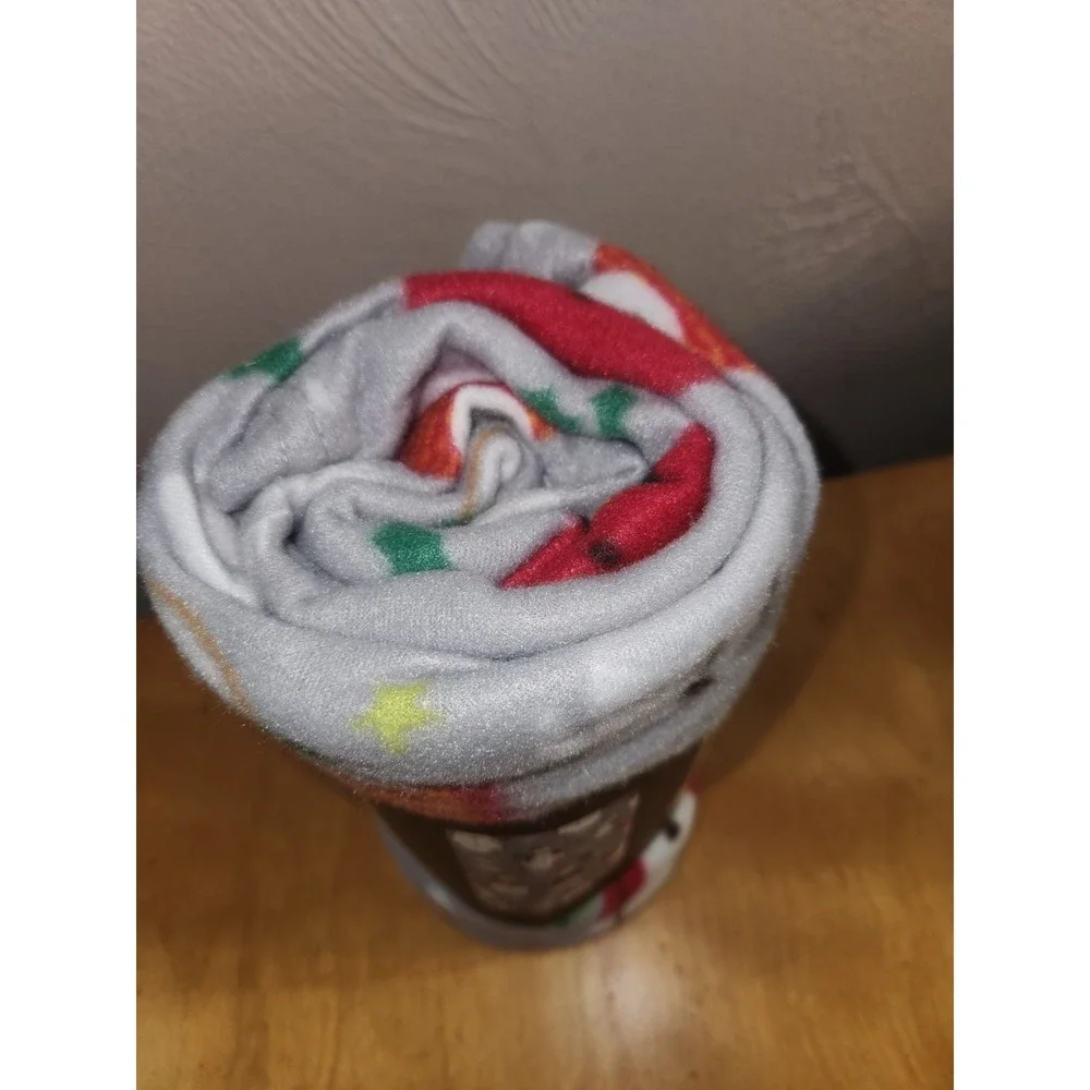 Pine Creek Fleece Throw Blanket 46 x 63 Unique Snowmen &‎ Pets Christmas New